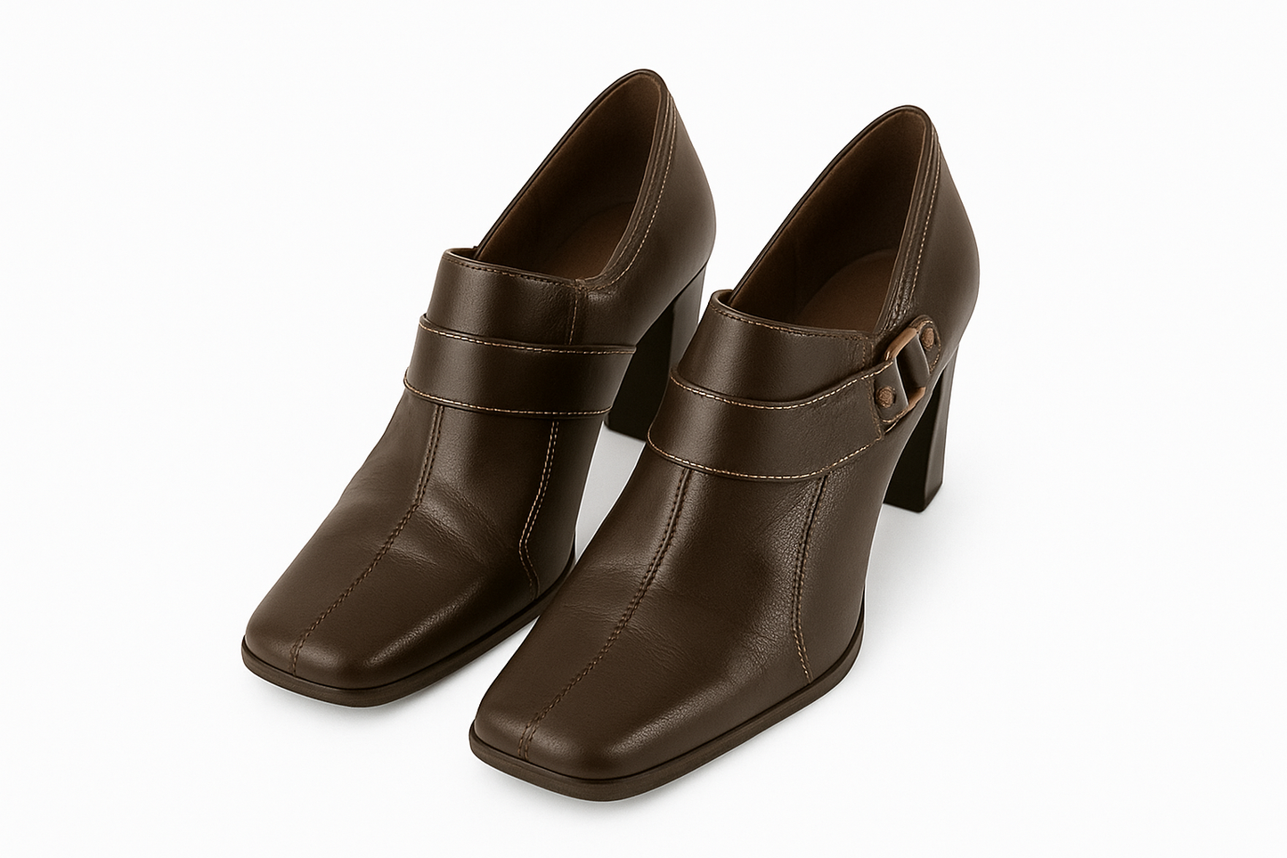 Aerosoles Brown Heels – Women’s Size 8, 3” Comfort Block Heel Dress Shoes