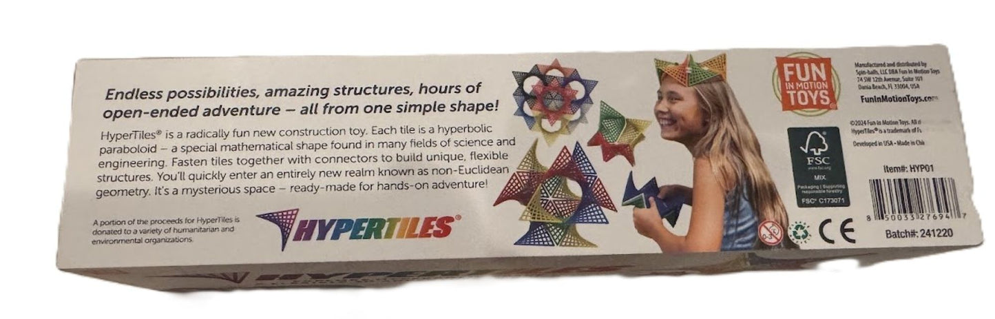 HyperTiles STEM Building Toy – 3D Geometric Construction Set for Kids Ages 5+, 48 Tiles & 80 Connectors, Educational Creative Toy NIB