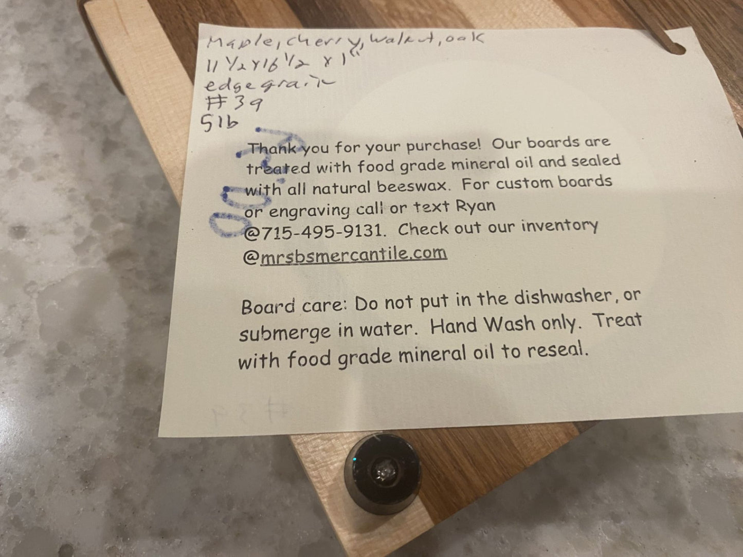 Edge Grain Handmade Cutting Board – Maple, Cherry, Walnut & Oak Wood 07.39 | Kitchen Gift