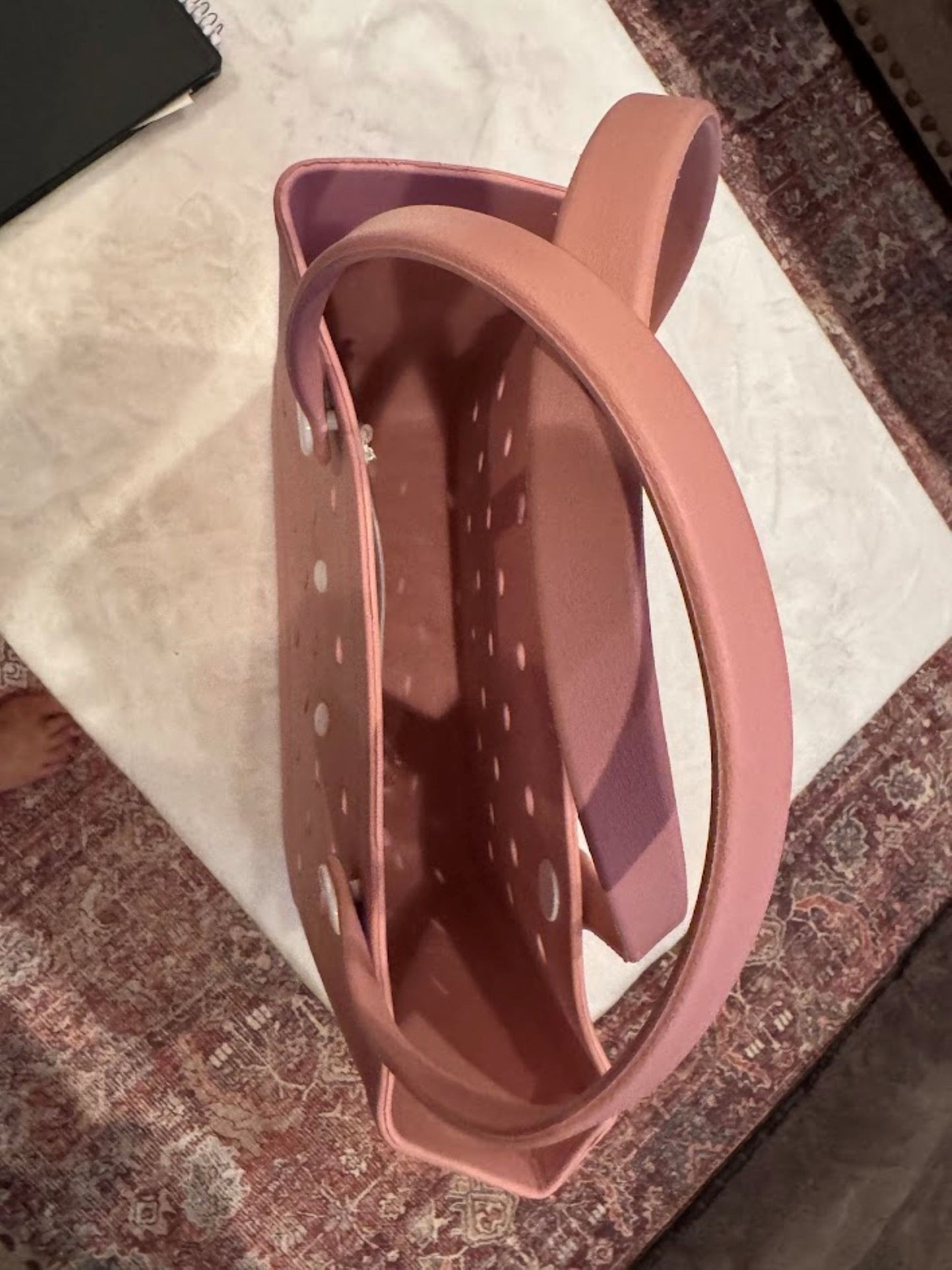 Medium Pink or Orange Croc Bag | Versatile Waterproof Tote for Shopping, Beach, & Travel