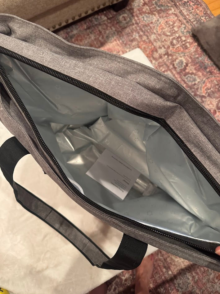 LocknLock Large Gray Insulated Cooler Bag – Thermal Picnic & Potluck Tote for Camping, Beach, or Groceries