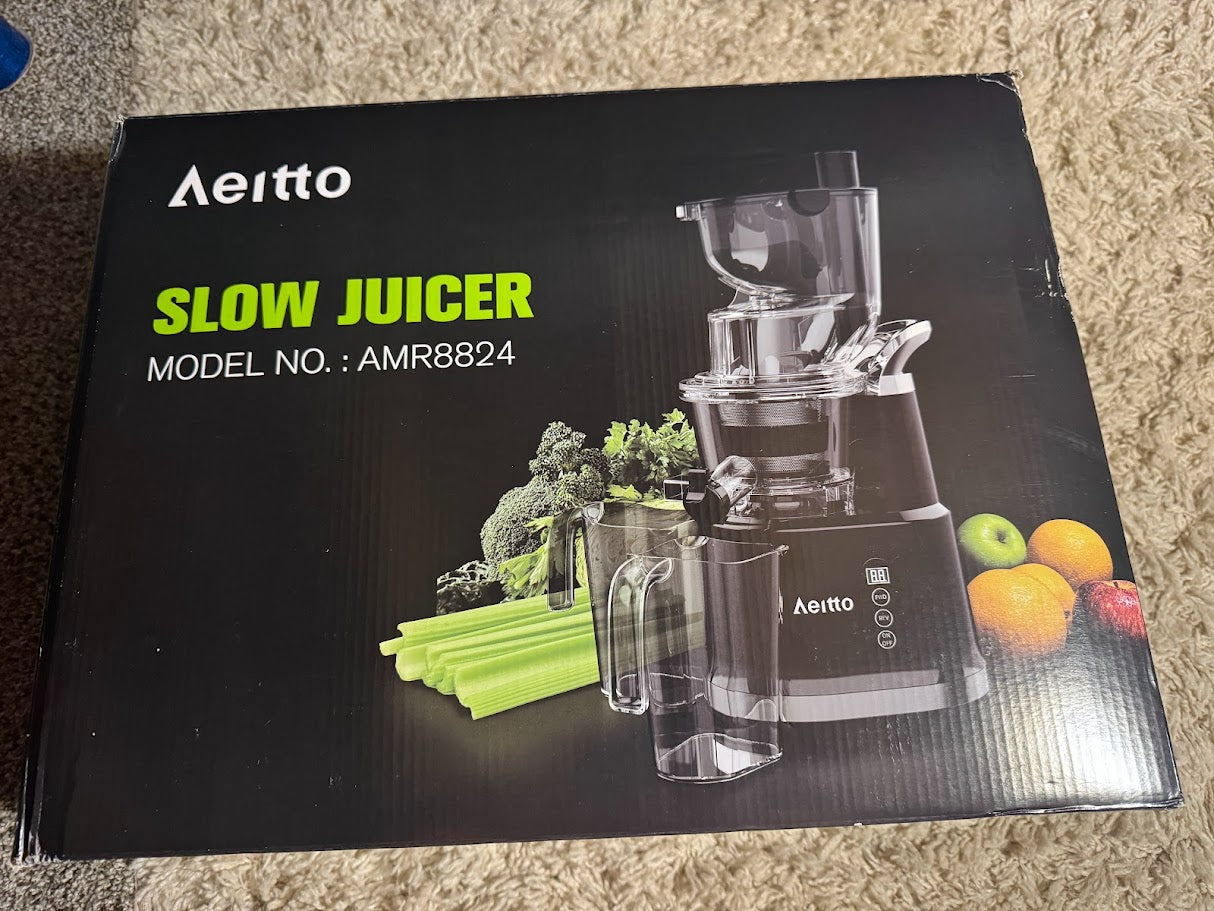Aeitto Slow Juicer AMR8824 — Cold Press Masticating Juicer with Quiet Motor