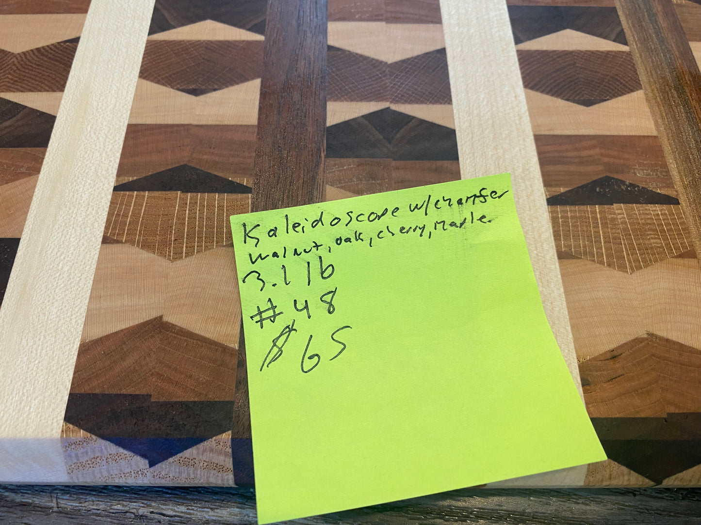 Handcrafted Kaleidoscope End-Grain Cutting Board | Walnut, Oak, Cherry & Maple | Artisan Wood Board (07.48)