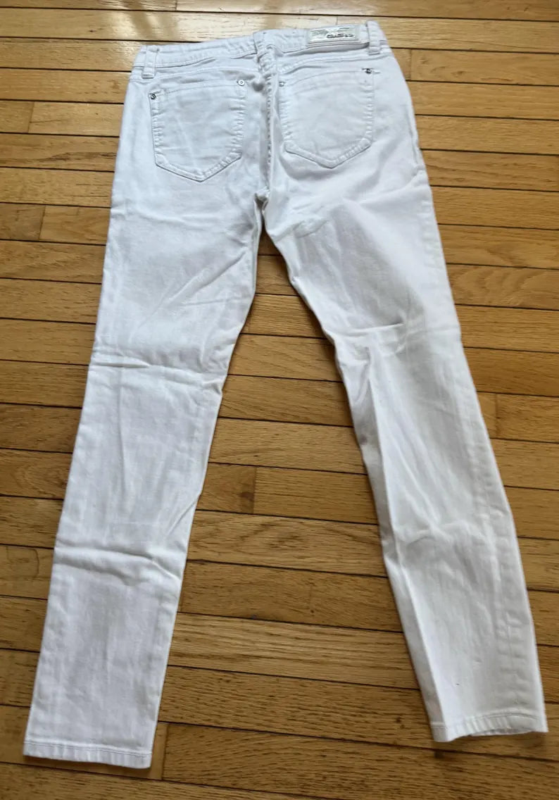Women's Size 28 Grace Brand White Jeans, Relaxed Fit Pants