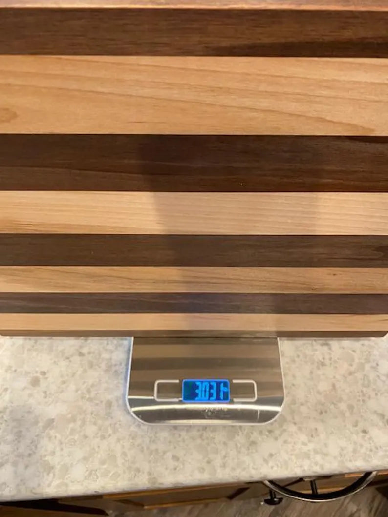 Handmade Black Walnut & Maple Cutting Board - Charcuterie Serving Board