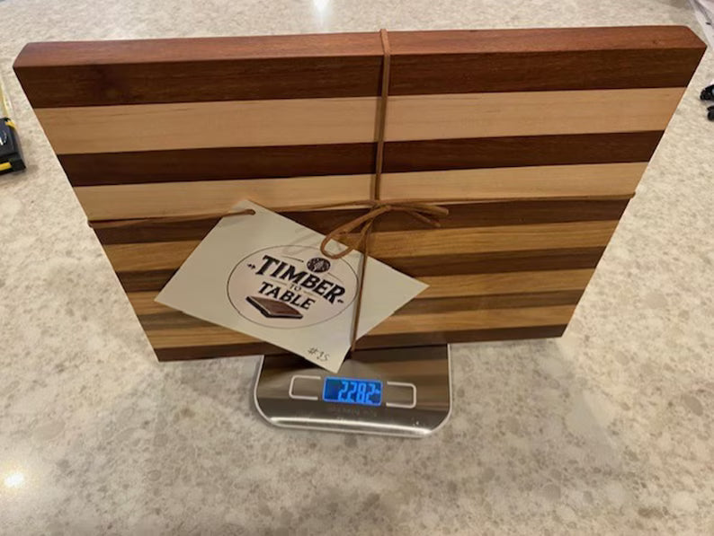 Unique Black Walnut & Maple Cutting Board | Personalized 9x12 Food Safe Serving Board 07.35