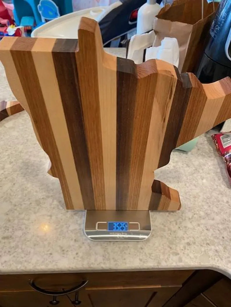 Handmade Minnesota Cutting Board: Black Walnut, Oak & Maple Wood 07.15