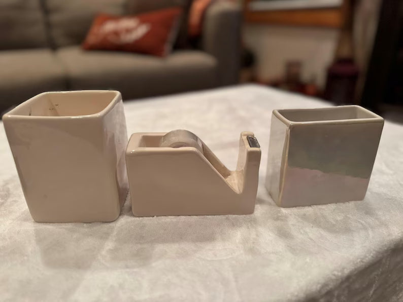 Rae Dunn Ceramic Desk Organizer Set: Farmhouse Office Decor