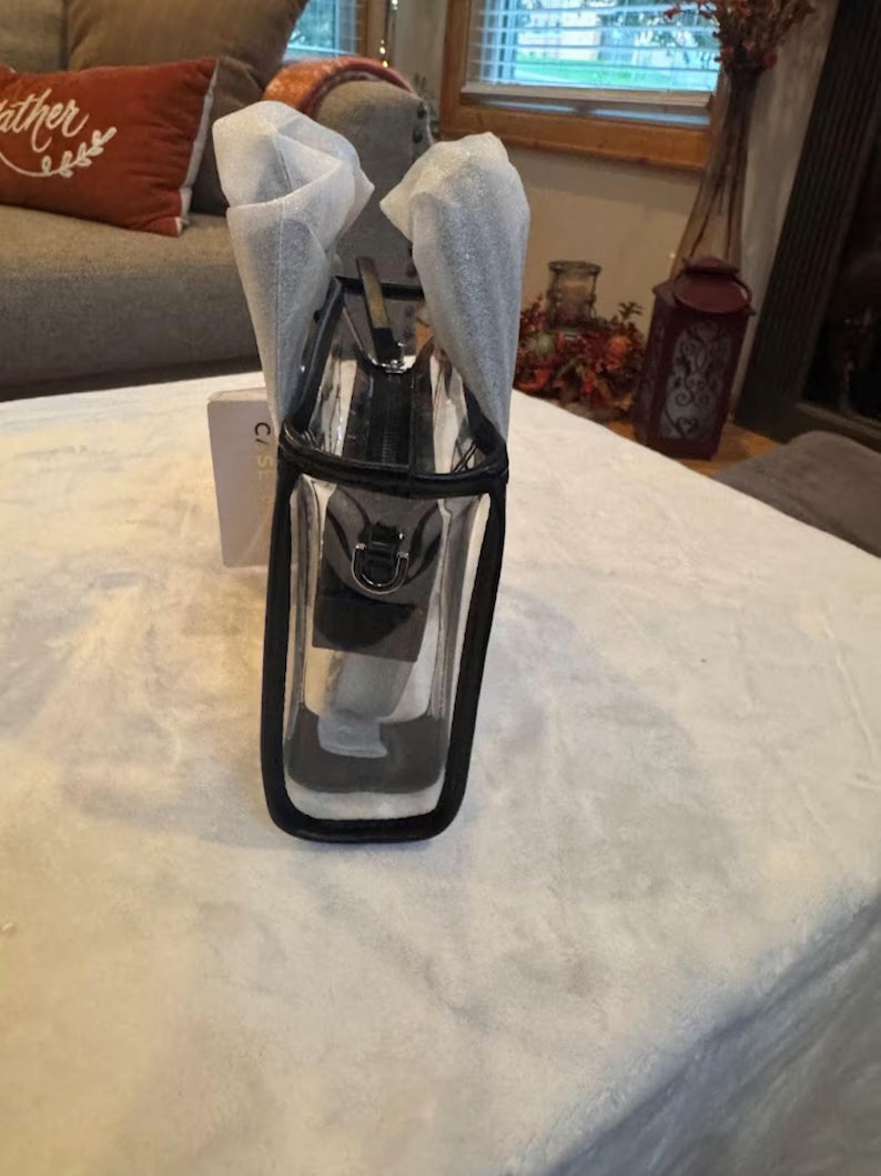 Case-Mate Clear Stadium Bag Black Trim | Transparent Crossbody Purse | Concert or Game Day Bag