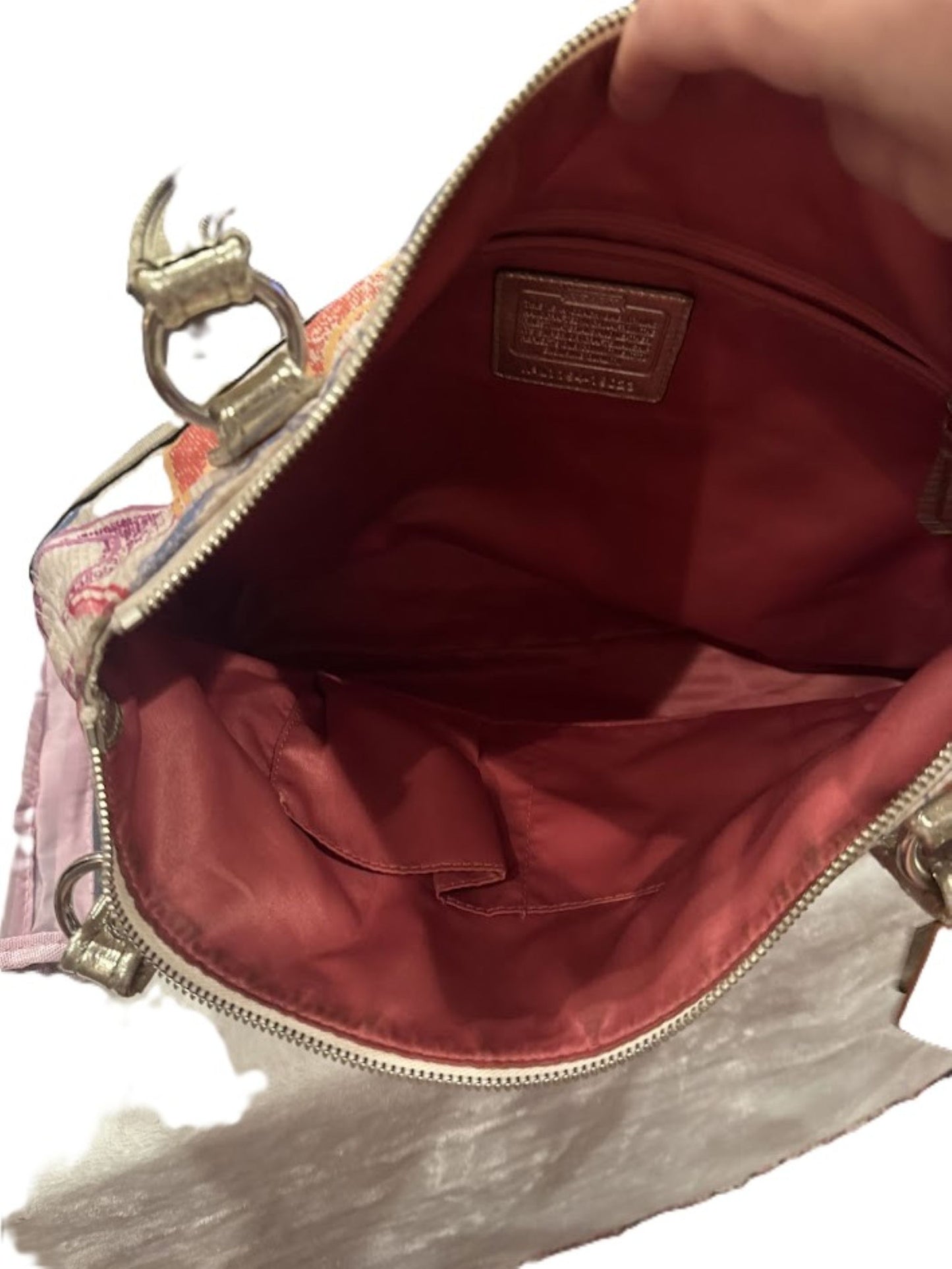 Authentic Pre-Owned Coach Poppy Cream Signature C Purse 19023 – Multicolor Designer Handbag, Tote, Satchel