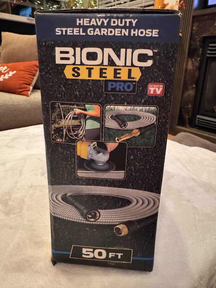 New Bionic Steel Pro 50ft Heavy Duty Steel Garden Hose – Kink-Resistant, Durable & Flexible