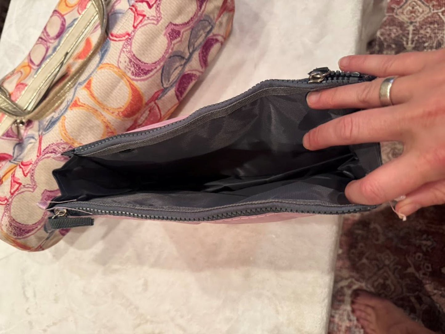 Authentic Pre-Owned Coach Poppy Cream Signature C Purse 19023 – Multicolor Designer Handbag, Tote, Satchel