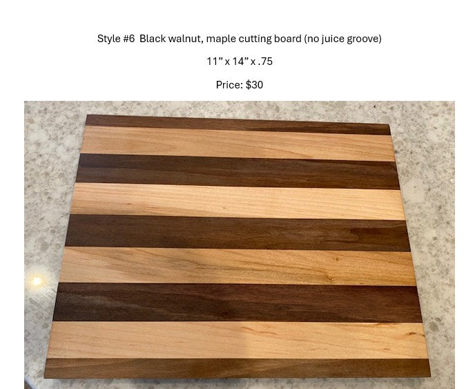 Board 07.06 Black Walnut & Maple Cutting Board | 11” x 14”