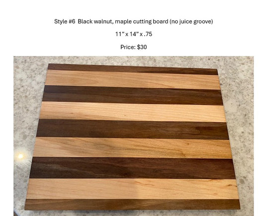 Board 07.06 Black Walnut & Maple Cutting Board | 11” x 14”