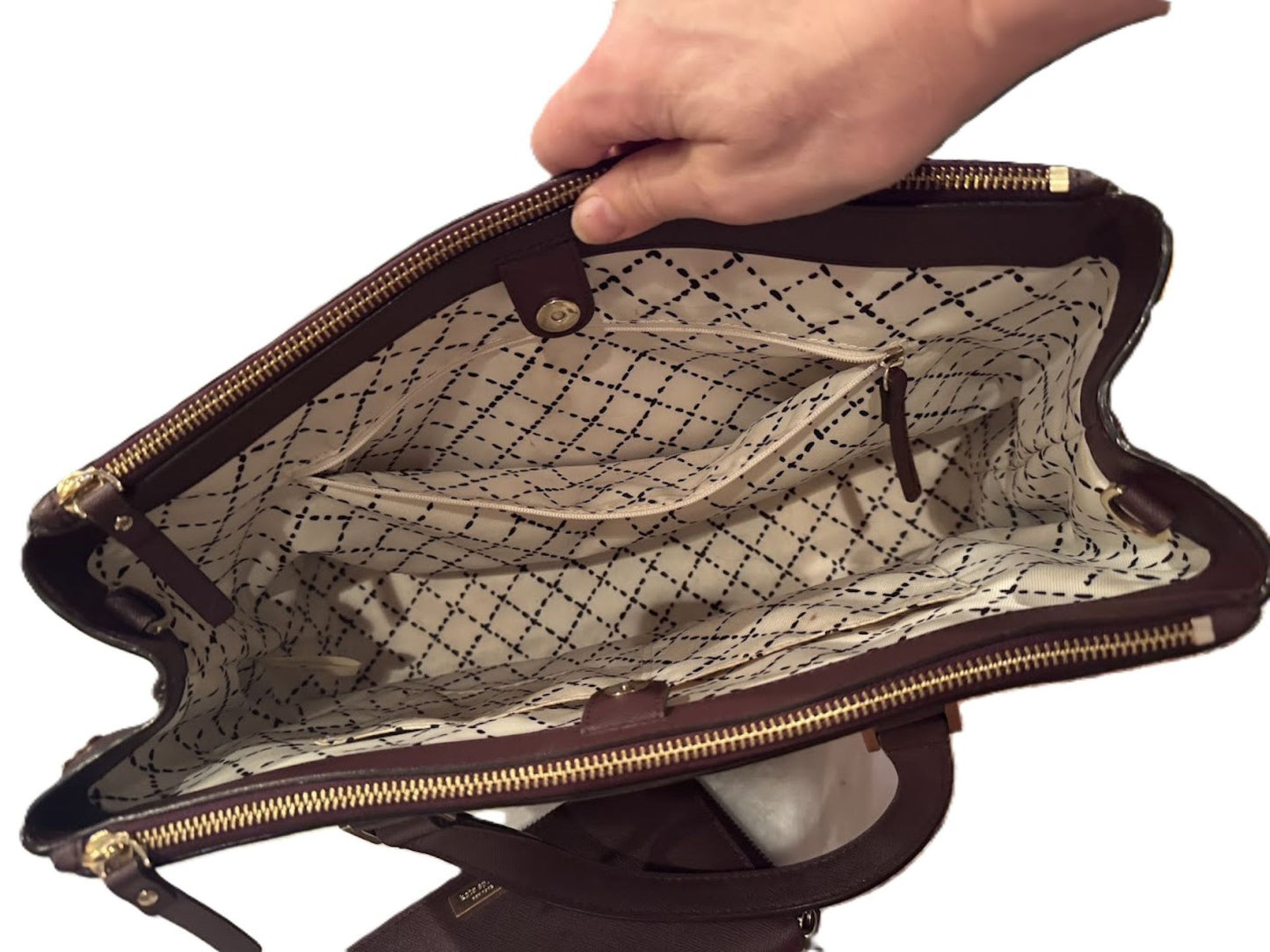 Authentic Pre-Owned Kate Spade Burgundy Briar Newbury Lane Large Tote Bag + Zip Wallet & Organizer | Handbag, Purse, Satchel