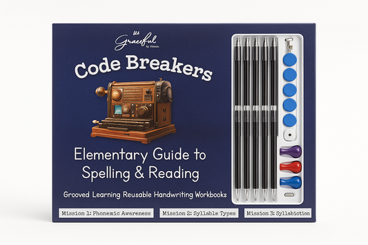 Code Breakers Mission 1 Workbook Set – Phonemic Awareness | Elementary Spelling & Reading Kit | Magic Ink, Grooved Handwriting Practice