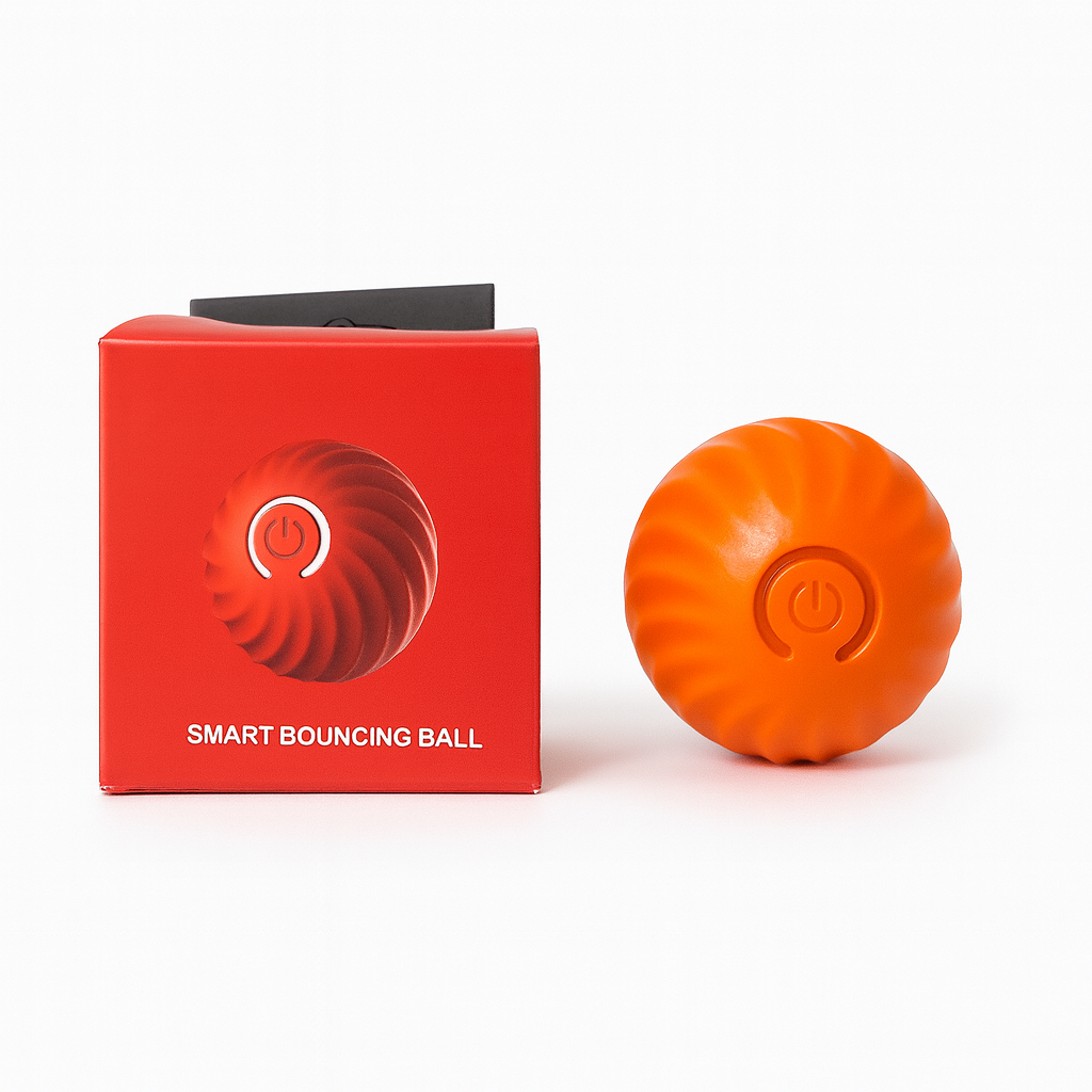Interactive Smart Bouncing Ball for Pets – LED Rechargeable Motion Toy