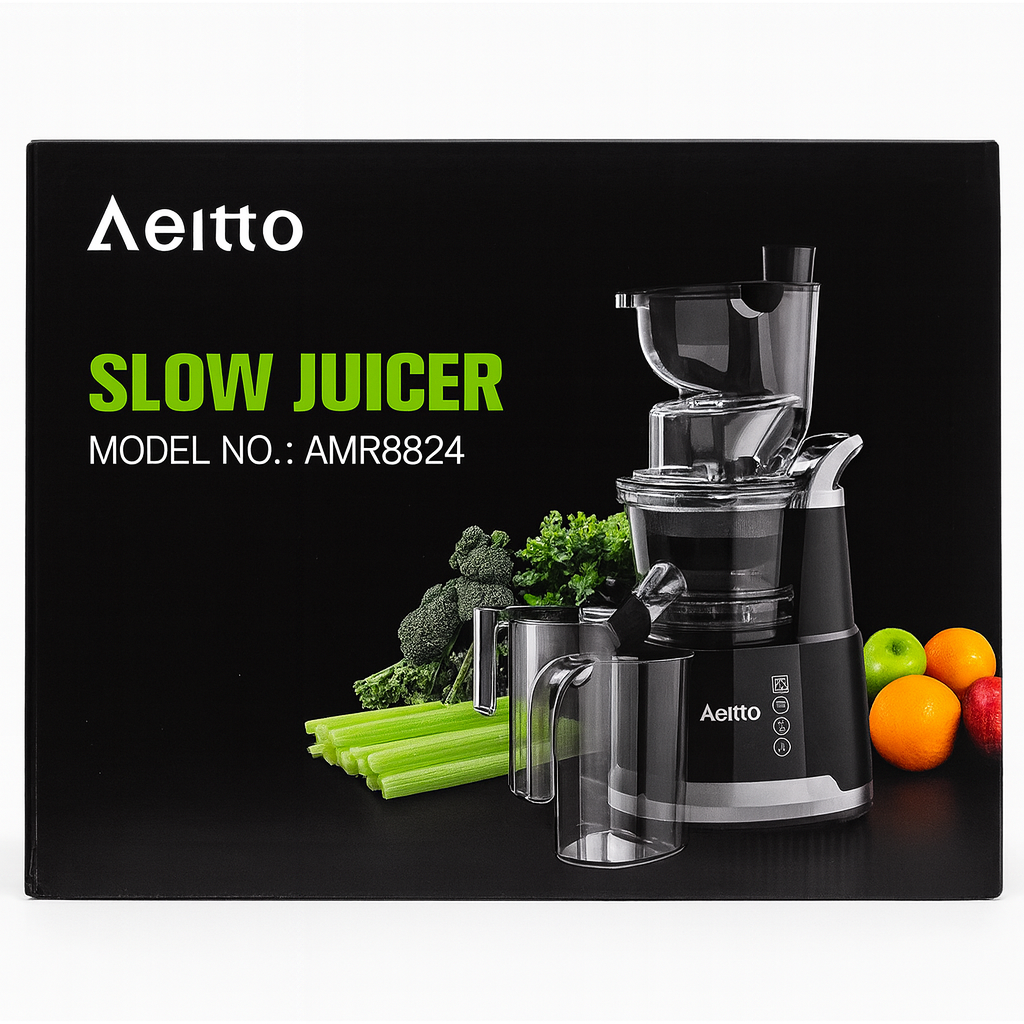 Aeitto Slow Juicer AMR8824 — Cold Press Masticating Juicer with Quiet Motor