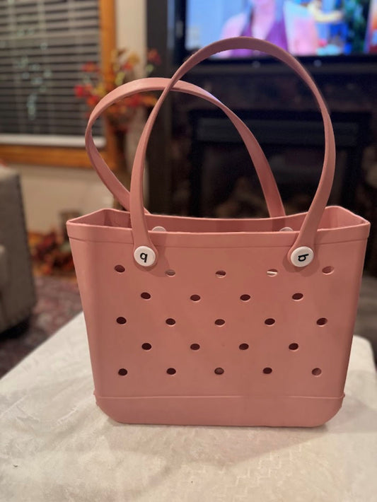 Medium Pink or Orange Croc Bag | Versatile Waterproof Tote for Shopping, Beach, & Travel