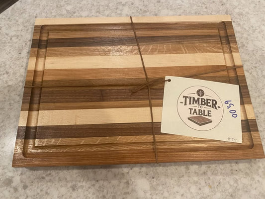 Board 07.39 Handmade Edge Grain Cutting Board – Maple, Cherry, Walnut & Oak Wood