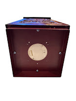 Burgundy Metal Lantern with Flameless Candle Glow