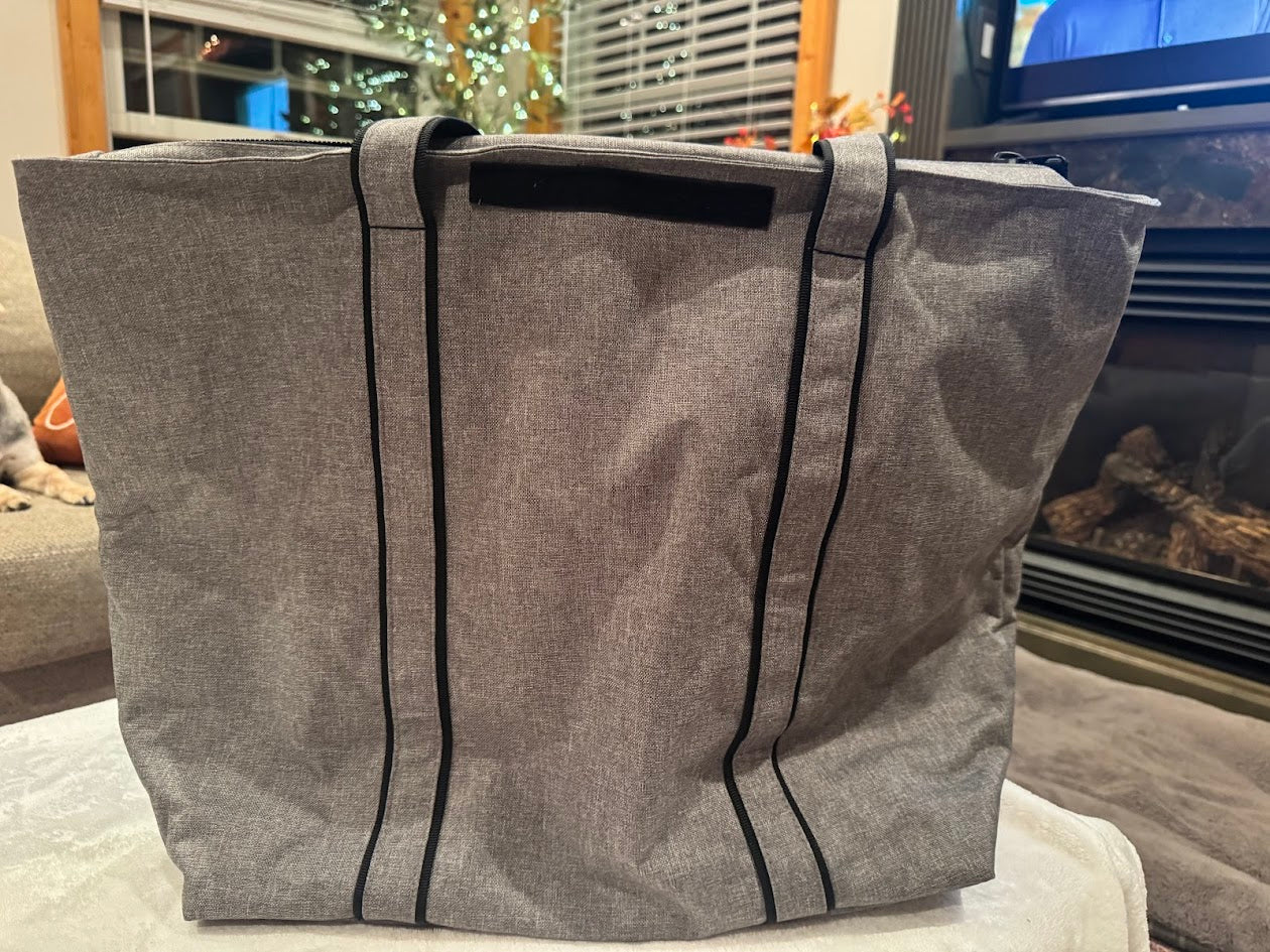 LocknLock Large Gray Insulated Cooler Bag – Thermal Picnic & Potluck Tote for Camping, Beach, or Groceries