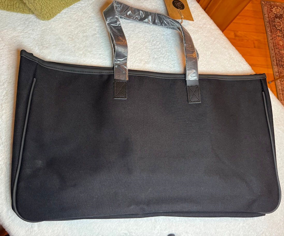 “BEACHY” Black Canvas Tote Bag – Santa Barbara Design Studio | 20” Weekender / Beach & Travel Bag