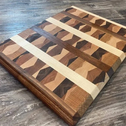 Board 07.48 Kaleidoscope End Grain Cutting Board | Walnut, Oak, Cherry & Maple