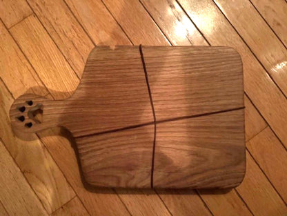 Board 07.17 Puppy Paw Print Large Oak Cutting Board – Handmade Wooden Serving Board for Dog Lovers 07.17