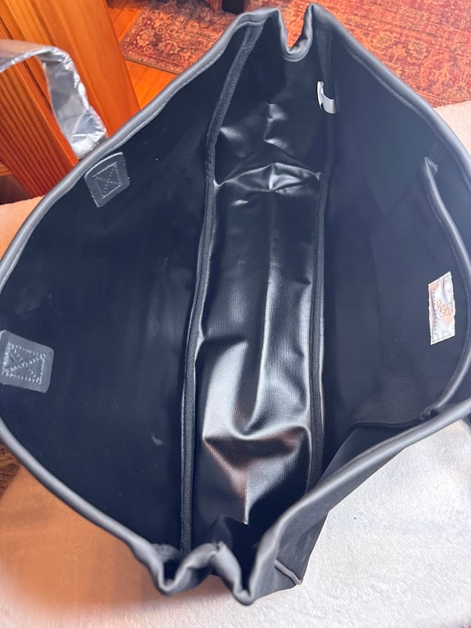 “BEACHY” Black Canvas Tote Bag – Santa Barbara Design Studio | 20” Weekender / Beach & Travel Bag