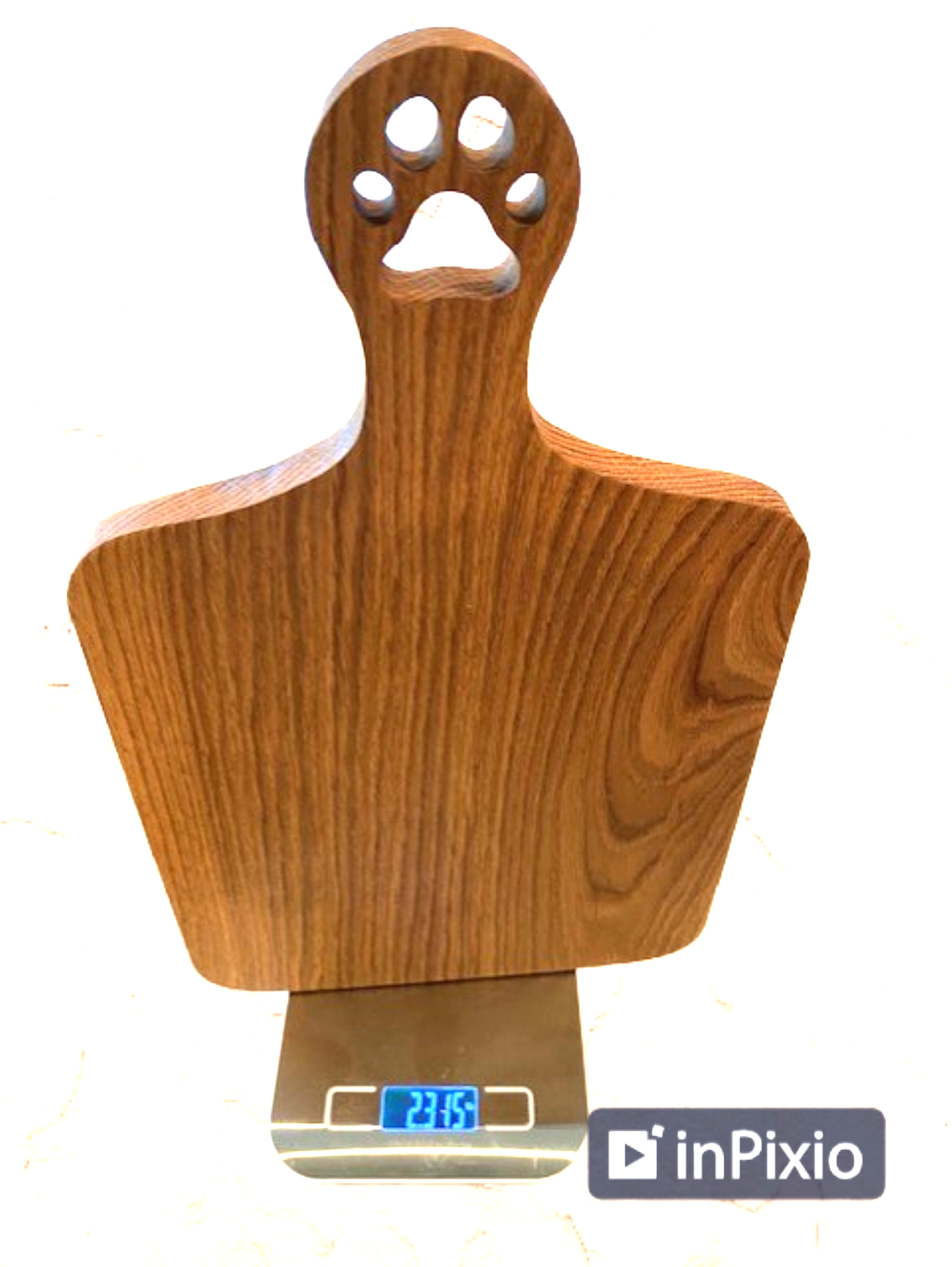 Board 07.16 Small Oak Cutting Board with Puppy Paw Print  Handmade Wood Board