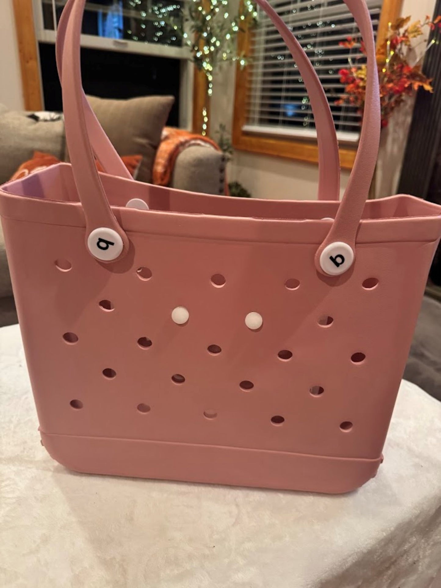Medium Pink or Orange Croc Bag | Versatile Waterproof Tote for Shopping, Beach, & Travel
