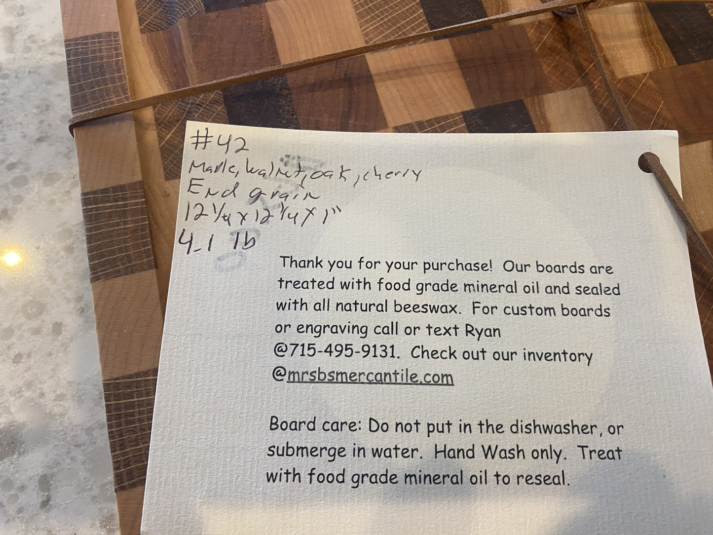 End Grain Cutting Board – Maple, Walnut, Oak & Cherry | 12.25” Square – Timber to Table 07.42