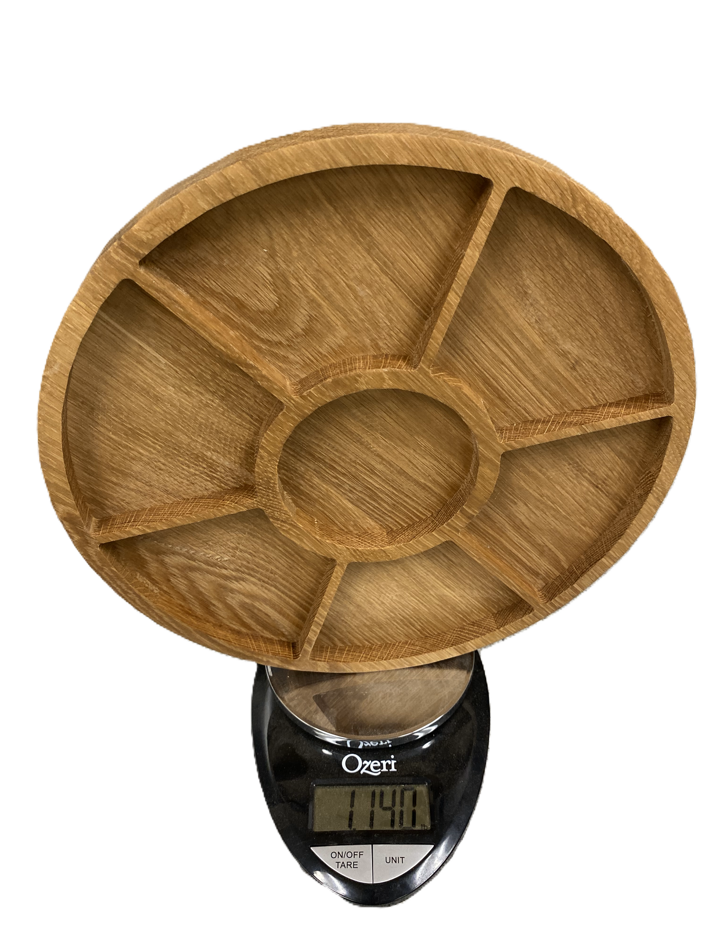 Board 07.08 Oak Round Wooden Snack & Charcuterie Tray | Divided Serving Board
