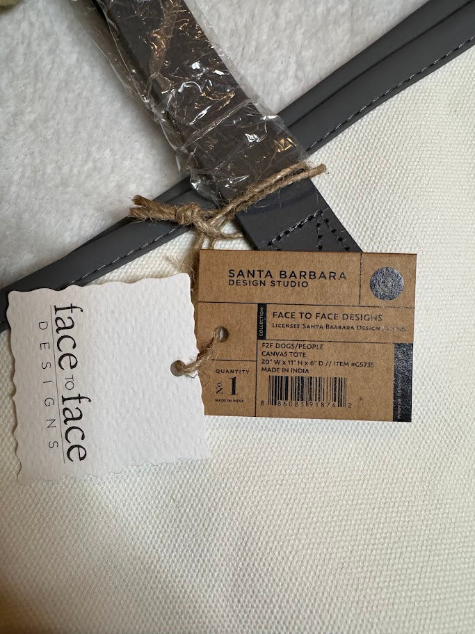 DOGS Over People Canvas Tote Bag – Large Everyday Shoulder Tote for Dog Lovers | Santa Barbara Design Studio