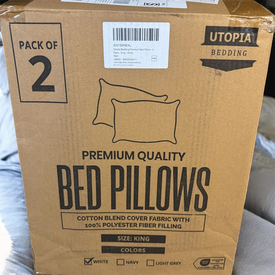 Utopia Premium Bed Pillows — Pack of 2 King Size Pillows