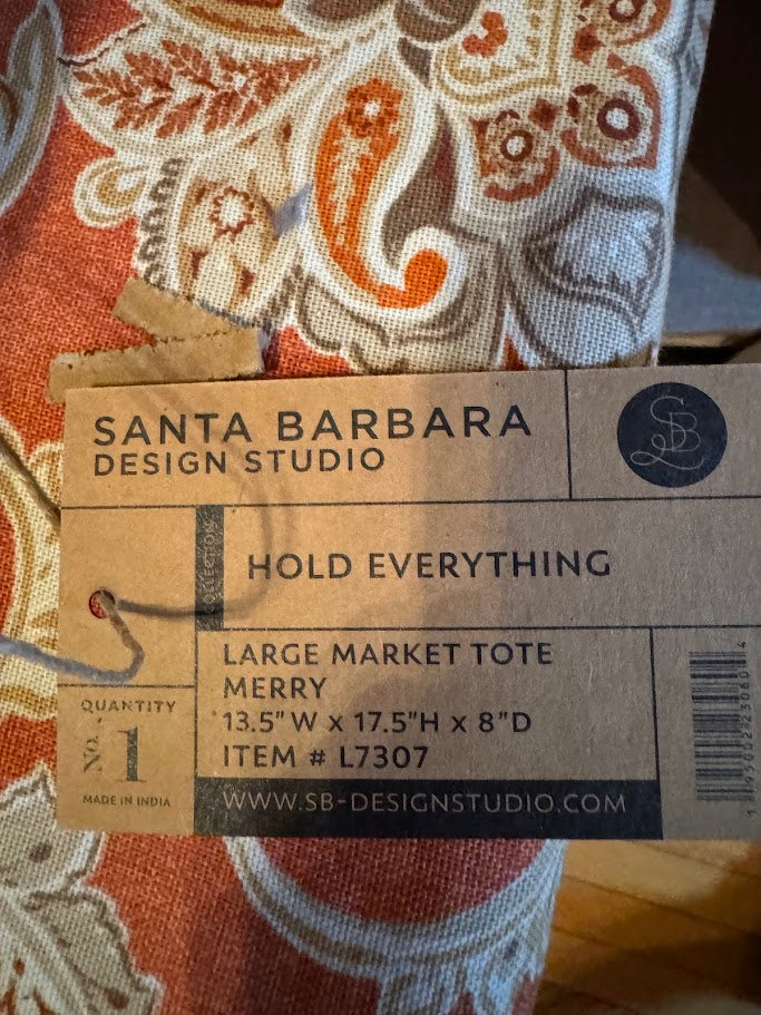 “MERRY” Jute Tote Bag with Leather Handles – Holiday Market Bag | Winter • Shopping • Everyday Carry