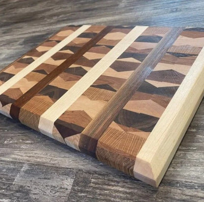Board 07.48 Kaleidoscope End Grain Cutting Board | Walnut, Oak, Cherry & Maple