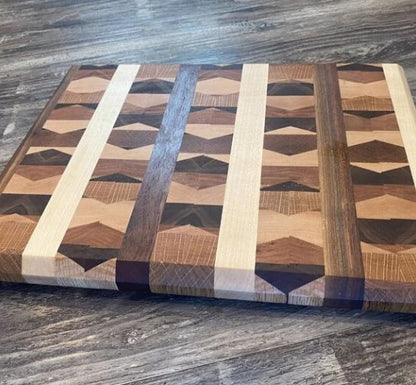 Board 07.48 Kaleidoscope End Grain Cutting Board | Walnut, Oak, Cherry & Maple