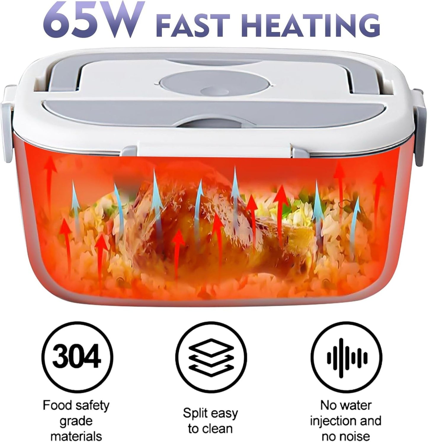 MDHAND Electric Lunch Box – Portable Self-Heating Food Warmer 110V/12V/24V for Work, Car & Outdoors with Lunch Bag New In Box