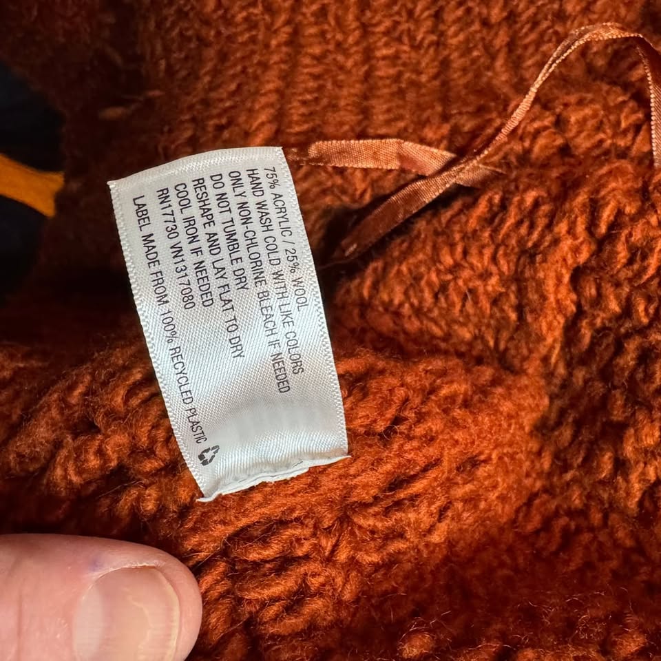 Cozy Textured Loop Knit Cardigan – Warm Rust / Open Front Boho Sweater