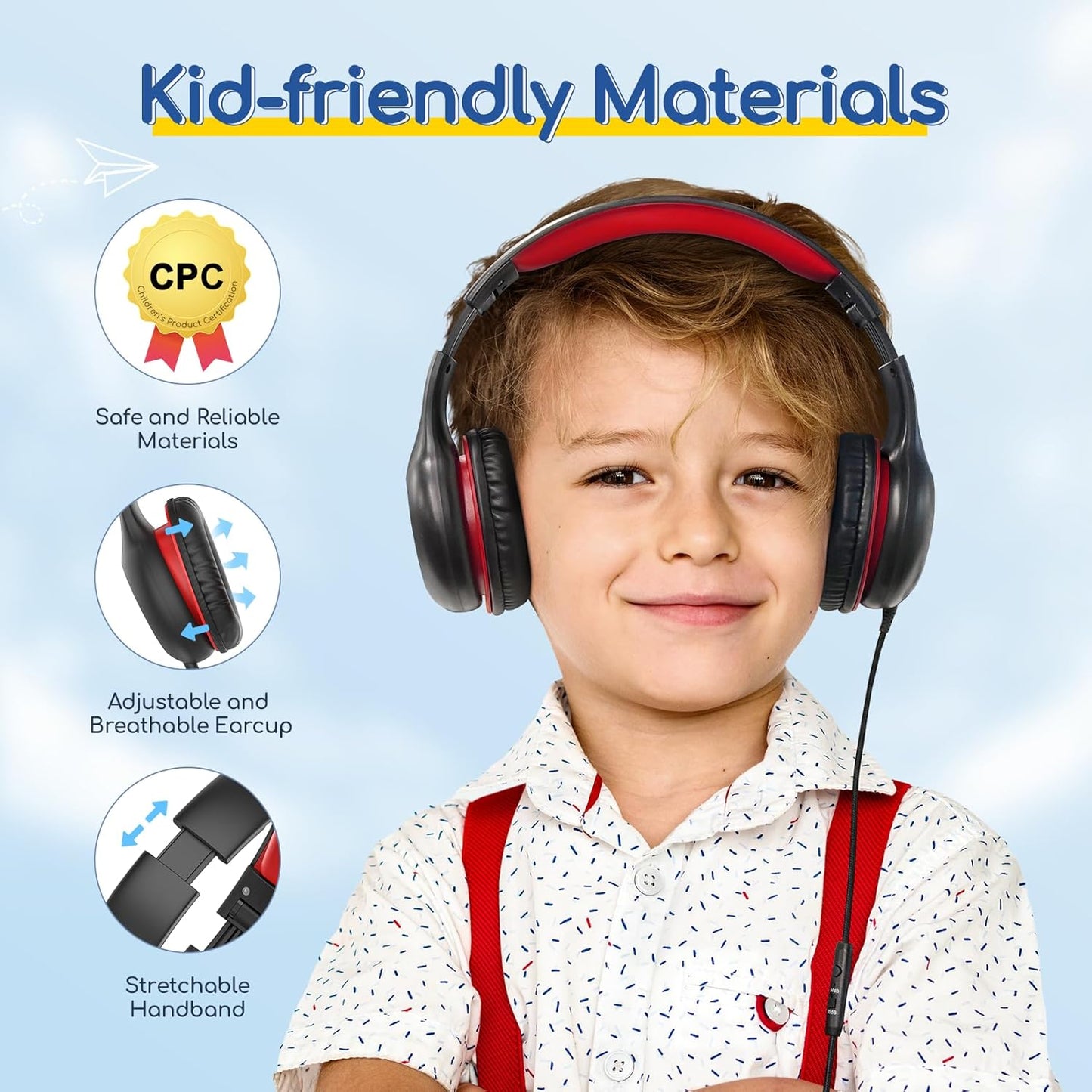 EarFun Kids Wired Headphones – Volume Limited Safety Sound – Brand New in Box