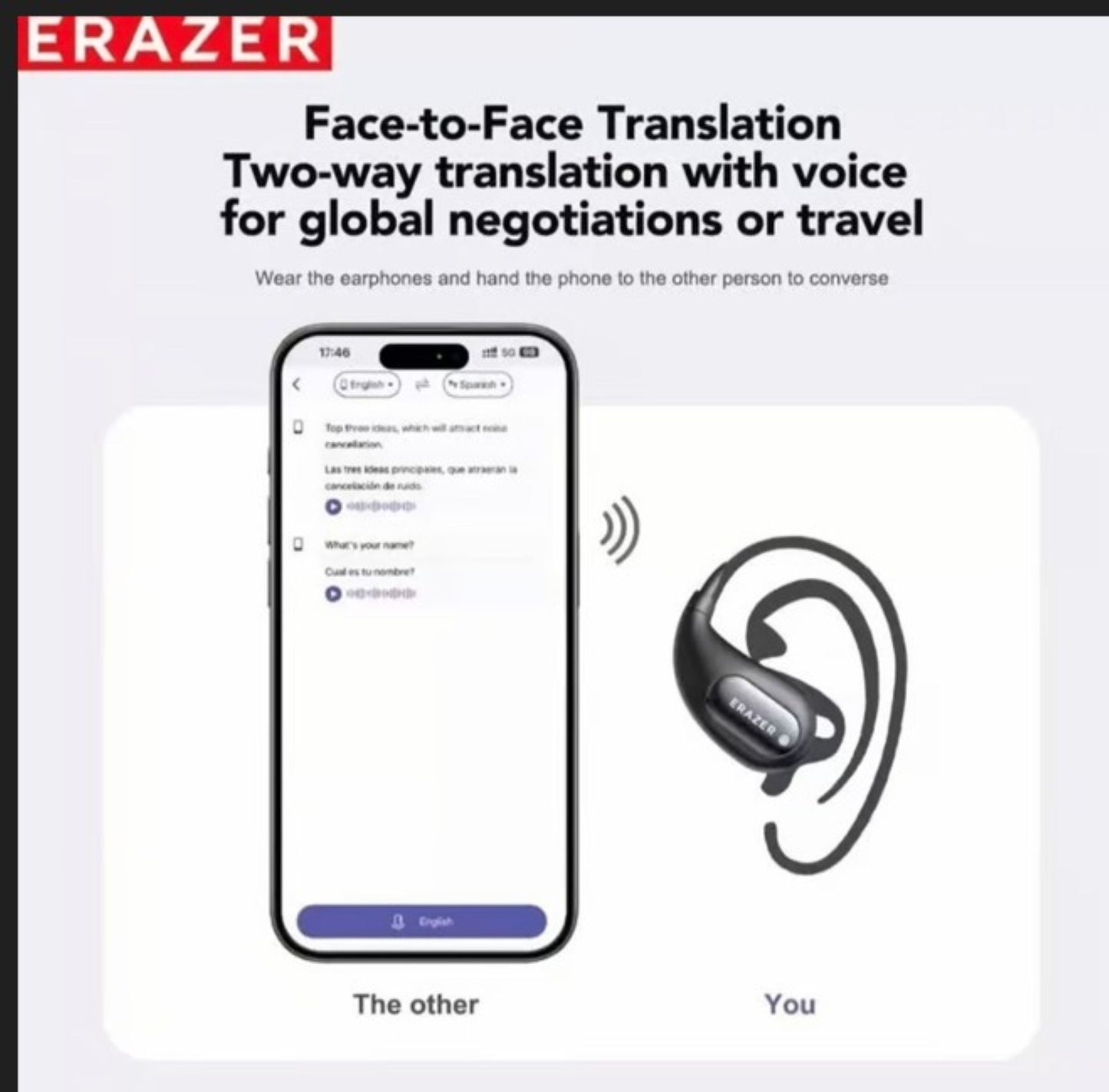 ERAZER XP7 OWS AI-Translation Wireless Earbuds