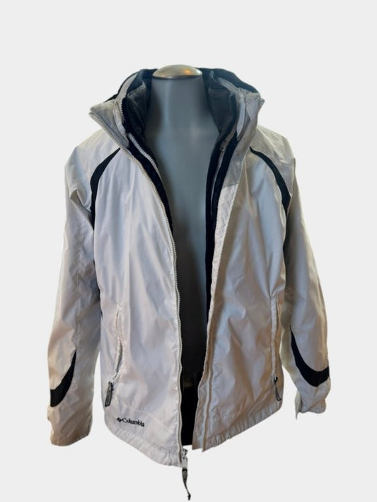 Columbia Women’s Interchange Jacket – White Hooded Shell w/ Fleece Liner (Size M)
