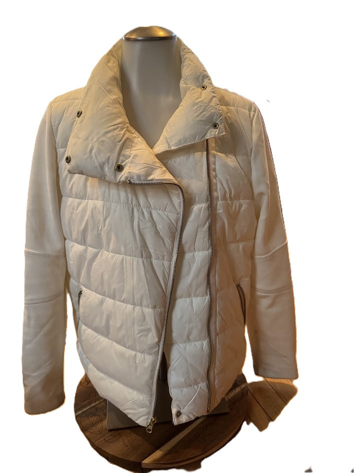 Old Navy Active White Quilted Puffer Jacket Women’s Small Lightweight Coat