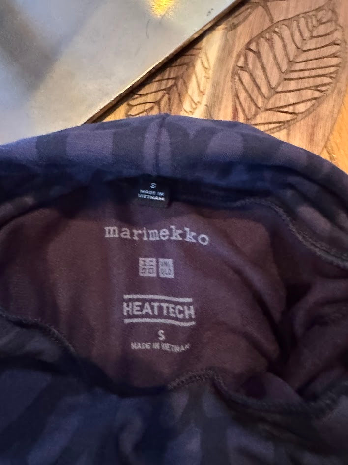 Uniqlo x Marimekko HEATTECH Matching Set Navy Fleece Jacket & Turtleneck Women’s Small