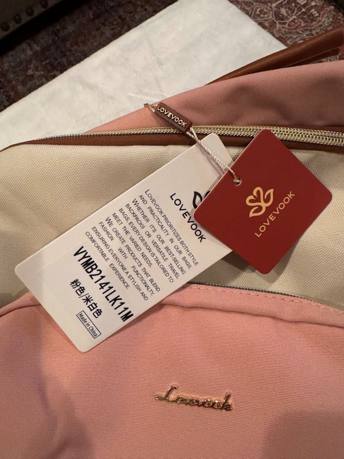 LOVEVOOK Pink Backpack – Brand New, Stylish & Lightweight – Ideal for School, Work, or Travel