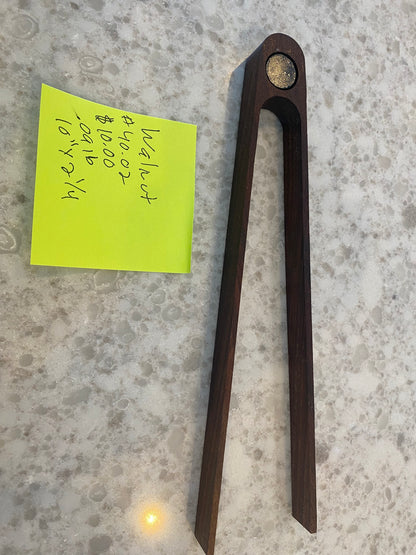 Handcrafted Walnut Wooden Tongs | Artisan Kitchen & Serving Utensil