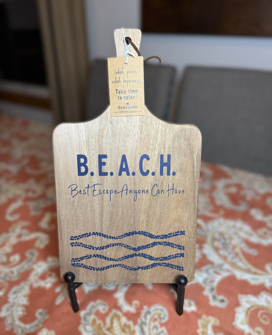 Rustic “B.E.A.C.H. – Best Escape Anyone Can Have” Decorative Cutting Board