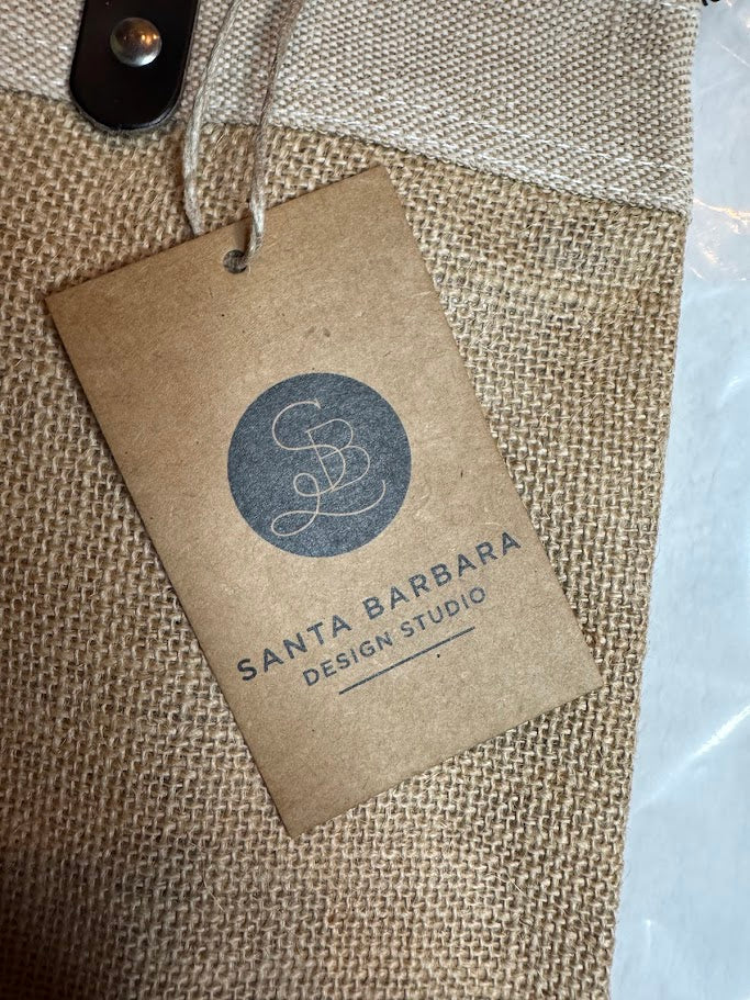 “ESCAPE” Jute Tote Bag with Leather Handles – Rustic Travel Bag | Beach • Market • Everyday Carry